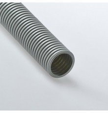 Труба гибкая гофрированная ПВХ 16мм с протяжкой лёгкая (20м) серый  11601(20)  Рувинил
