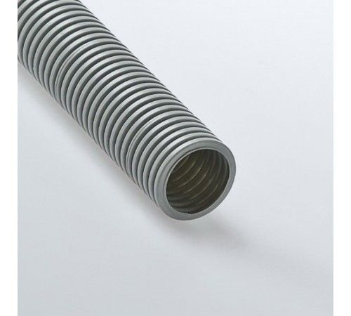 Труба гибкая гофрированная ПВХ 20мм с протяжкой лёгкая (100м) серый  12001(100)  Рувинил