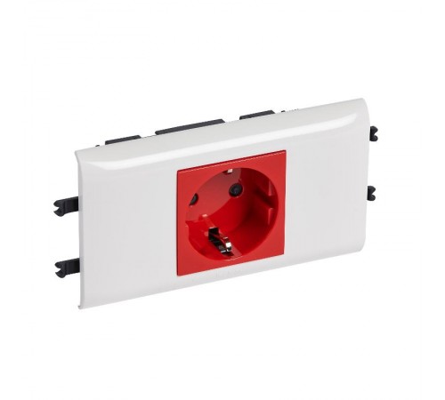 Розетка Mosaic с суппортом 65 кр 2К+З нем. ст. с блок.  077451  Legrand