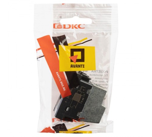 Розетка TV проходная модульная, "Avanti", "Черный матовый", 1 модуль  4412511  DKC