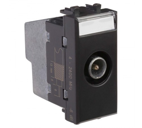 Розетка TV проходная модульная, "Avanti", "Черный матовый", 1 модуль  4412511  DKC