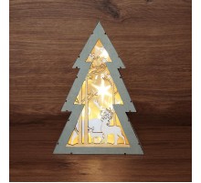 Деревянная фигурка с подсветкой "Елочка" 20х6,5х29 см  504-025  NEON-NIGHT