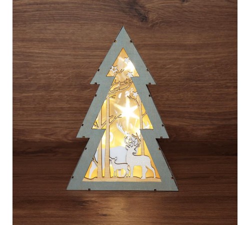Деревянная фигурка с подсветкой "Елочка" 20х6,5х29 см  504-025  NEON-NIGHT