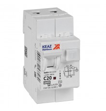Выключатель автоматический дифференциального тока OptiDin D63-22C20-AC-У3 (2P, C20, 30mA, 4,5кА)  328099  КЭАЗ