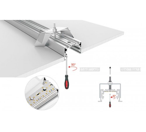 Профиль с экраном S2-LINIA55-F-2500 ANOD+OPAL  021176  Arlight
