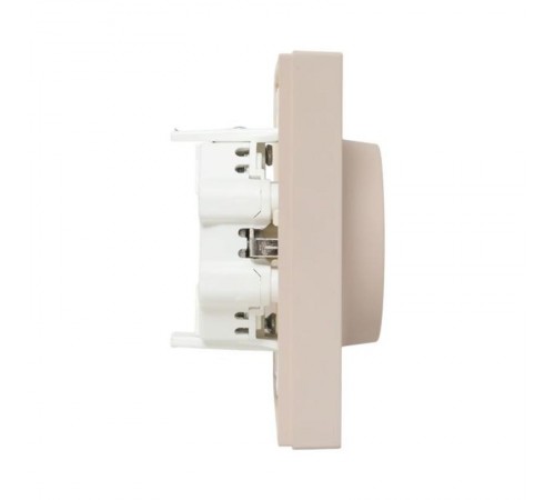 Механизм розетки двойной, 16А, с заземлением, без шторок, с рамкой, кремовый Эпика  UP1-SOI-210 EKF