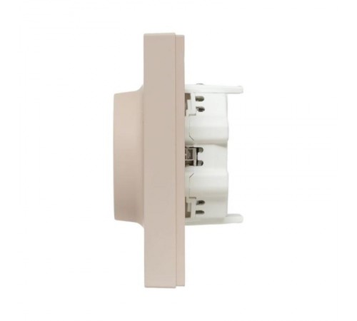 Механизм розетки двойной, 16А, с заземлением, без шторок, с рамкой, кремовый Эпика  UP1-SOI-210 EKF