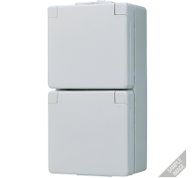 Штепсельная розетка SCHUKO для накладного монтажа двойная, с полем для надписи IP44  622NAW  Jung