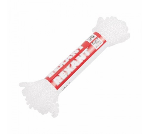 Шнур 4 мм 10 м белый  77-0410-1  REXANT