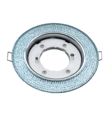 Светильник встраиваемый GX53R-R22L-crystal под лампу GX53 с подсветкой 230B Голубой/Хром  4690612016535  IN HOME