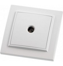 PST00-9008-01 Розетка телевизионная 1-местная, 75 Ом, 5-862МГц, серия Эрна, белый  39048  STEKKER