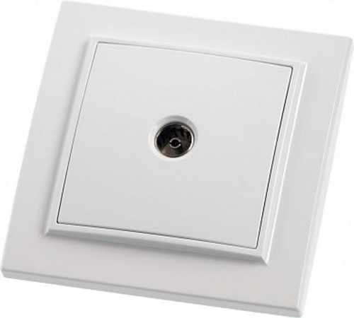 PST00-9008-01 Розетка телевизионная 1-местная, 75 Ом, 5-862МГц, серия Эрна, белый  39048  STEKKER