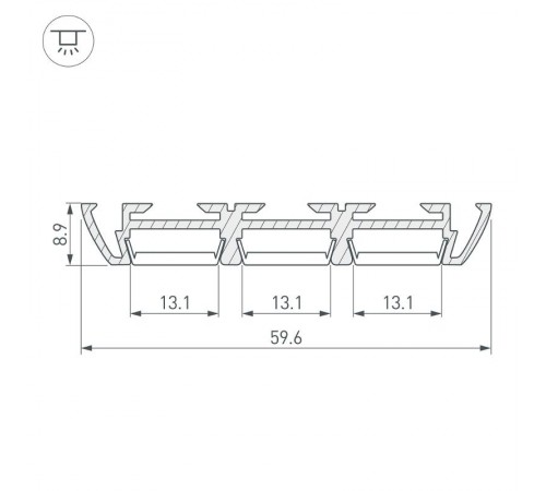 Профиль PHS-3X-2000 ANOD  013209  Arlight