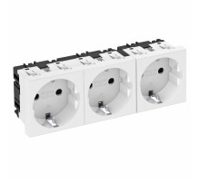 Розетка тройная 0° с з/к, 250 В, 16A (белый) (STD-D0 RW3)  6120042  OBO Bettermann