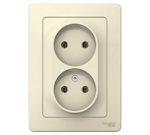 Blanca Молочный С/У Розетка 2-ая без заземления без шторок, 16А, 250В  BLNRS000022  SE