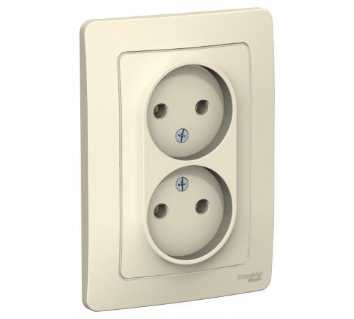 Blanca Молочный С/У Розетка 2-ая без заземления без шторок, 16А, 250В  BLNRS000022  SE