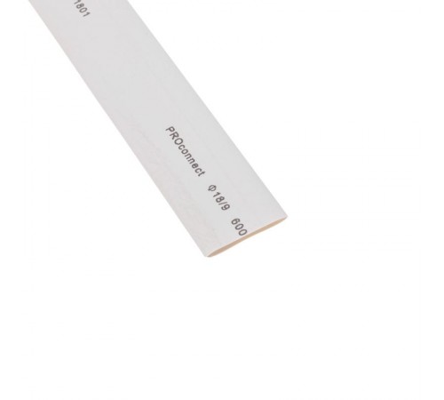 Трубка термоусаживаемая ТУТ 18,0/9,0мм, белая, упаковка 50 шт. по 1м,  55-1801  PROconnect