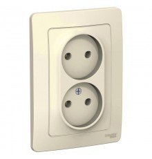 Blanca Молочный С/У Розетка 2-ая без заземления без шторок, 16А, 250В  BLNRS000022  SE