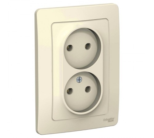 Blanca Молочный С/У Розетка 2-ая без заземления без шторок, 16А, 250В  BLNRS000022  SE