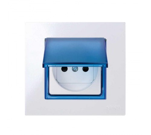 Simon 27 Вставка декоративная с откидной крышкой в рамку базовую с вырезом, S27 Play, прозрачный синий  2700679-109  Simon