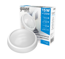 Светильник светодиодный пылевлагозащищенный для ЖКХ IP54 D175*76 15W 1250lm 6500K Qplus круглый 1/30  141411315  Gauss