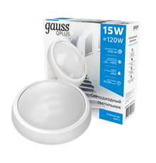 Светильник светодиодный пылевлагозащищенный для ЖКХ IP54 D175*76 15W 1250lm 6500K Qplus круглый 1/30  141411315  Gauss