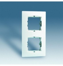 Simon 27 Рамка с суппортом на 2 широкий или 4 узких модуля, без лапок, дюропласт, 156х85мм, белый  27620-65  Simon