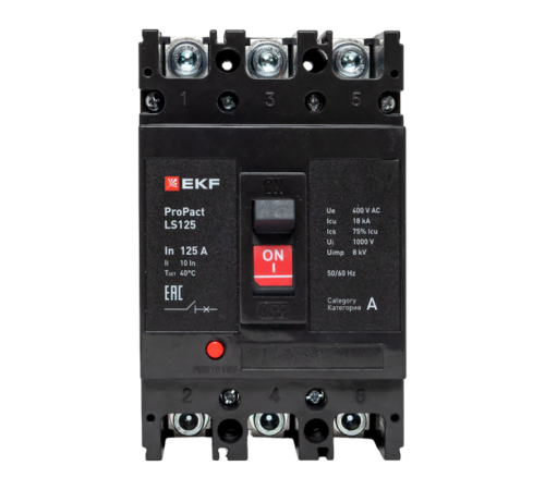 Выключатель автоматический LS125 18кА 3P 100А ProPact EKF  mccb-125-18-3-100-ls  EKF