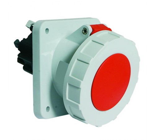 Розетка панельная наклон 15гр. 63A 5p 400V 6h IP67 Quick-Connect фланец 114 x 114 I 120307-Bals I Bals