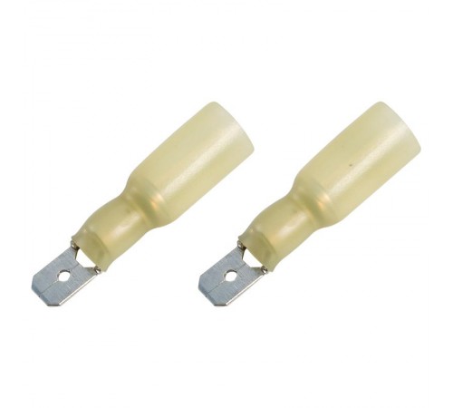 Клемма плоская изолированная термоусаживаемая штекер 6.35 мм 4-6 мм (РПи-п-т 6.0-(6.3)) желтый  08-0354  REXANT