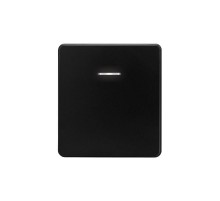 Выключатель ROUND 1 кл проходной (переключатель) с подсветкой 10А с/у оникс  KR-78-0716-3  Kranz