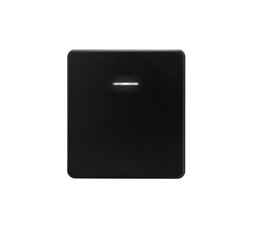 Выключатель ROUND 1 кл проходной (переключатель) с подсветкой 10А с/у оникс  KR-78-0716-3  Kranz