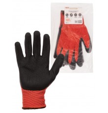 Перчатки полиэфирные "Контакт-Хард", рельефное латексное покрытие,9, 15 кл., 59-61 г, 1 пара,  SQ1016-0320  TDM
