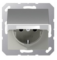 Розетка SCHUKO® с крышкой; термопласт; алюминий EP421KLAL Jung