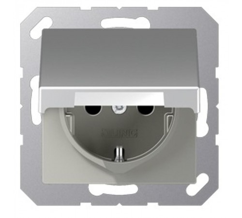Розетка SCHUKO® с крышкой; термопласт; алюминий EP421KLAL Jung