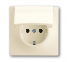 Розетка SCHUKO 16А 250В с крышкой, серия impuls, цвет слоновая кость  2018-0-1488   2CKA002018A1488  ABB