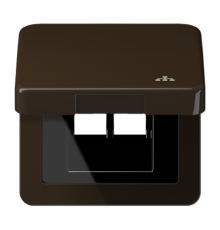 Накладка и крышка для двойных UAE розеток с символом "сеть"; термопласт коричневый  CD590KLLANBR  Jung