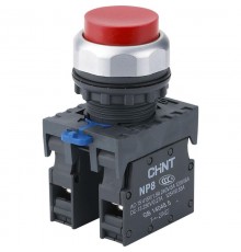 Кнопка выступающая NP8-11GN/4 без подсветки, красная 1НО+1НЗ IP65 (R)  667110  CHINT
