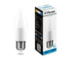 Лампа светодиодная, (13W) 230V E27 6400K С37, LB-970  38112  FERON