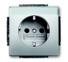 Розетка SCHUKO 16А 250В с полем для надписи, серия pur/сталь  2011-0-3851   2CKA002011A3851  ABB