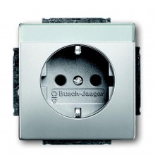 Розетка SCHUKO 16А 250В с полем для надписи, серия pur/сталь  2011-0-3851   2CKA002011A3851  ABB