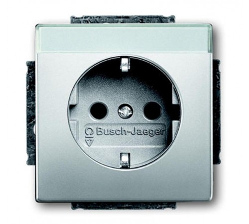 Розетка SCHUKO 16А 250В с полем для надписи, серия pur/сталь  2011-0-3851   2CKA002011A3851  ABB