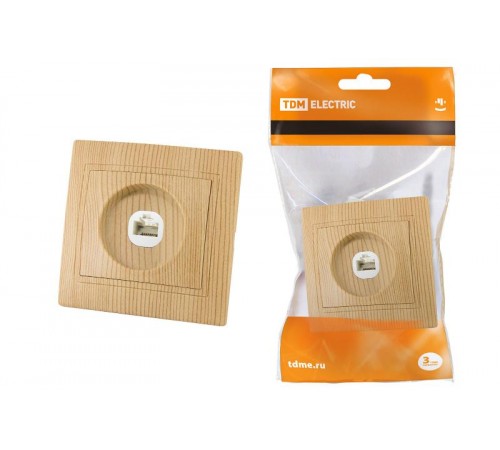 Розетка телефонная RJ11  "ЭКО" (сосна) "Таймыр"  SQ1814-0220  TDM