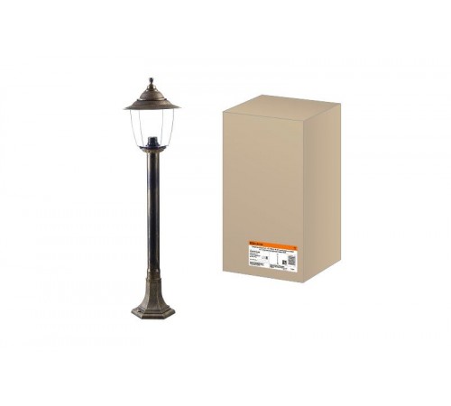 Светильник садово-парковый Прага Эл-11-73-100Б 60 Вт Е27 напольный на стойке h-1.0 м бронза, прозрачный плафон TDM  SQ0330-0538  TDM