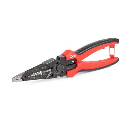 Мультитул-длинногубцы 205 мм серия ПРОФИ с функцией опрессовки, снятия изоляции и резки  101596  КВТ