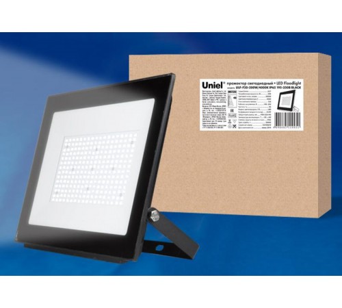 Прожектор светодиодный 200вт 4000К ULF-F20-200W/4000K IP65 195-250В BLACK  UL-00005158  Uniel