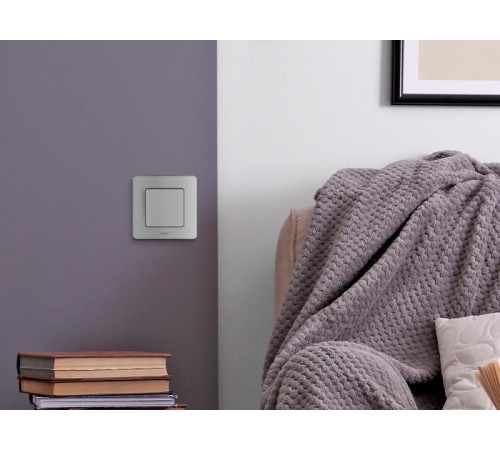 Inspiria Алюминий Выключатель 1-клавишный С/У без рамки  673602  Legrand