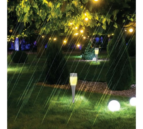 Cветильник садовый декоративный SL-SS38-GLOW-2 на солнечной батарее, сталь, пластик, серый, 38 см  Б0032578  ЭРА