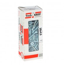 Саморезы универсальные 30х4,5 мм (200 шт) оцинкованные - коробка с окном ( 0,442 кг)  102189  Tech-KREP