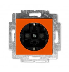 ABB Levit Оранжевый / дымчатый чёрный Розетка с з/к со шторками 16А  5520H-A03457 66W  2CHH203457A6066  ABB